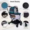 Automatic Folding Double Decker Pet Trolley, Separate Pet Trolley Lightweight Small and Medium Dog Cat Dog Trolley