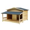 Durable Waterproof Dog Houses for Small Medium Large Dogs Outdoor & Indoor, Wooden Puppy Shelter Large Doghouse with Porch for Winter