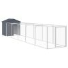 Dog House with Roof Anthracite 46.1"x239.8"x48.4" Galvanized Steel