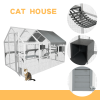 XPT019 cat cage box lovely house cute pet play speace Wooden White Big for backyard room