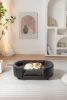 Scandinavian style Elevated Dog Bed Pet Sofa With Solid Wood legs and Black Bent Wood Back, Cashmere Cushion,Mid Size