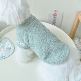 Double-sided Cloud Velvet Thickened Pet Puppy Cat Clothes (Option: Green-S)