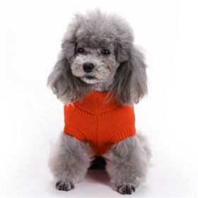 Dog Sweater Warm Pet Sweater Dog Sweaters for Small Dogs Medium Dogs Large Dogs Cute Knitted Classic Clothes Coat for Dog Puppy (Color: Orange, size: X-Large)