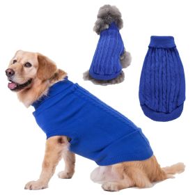 Dog Sweater Warm Pet Sweater Dog Sweaters for Small Dogs Medium Dogs Large Dogs Cute Knitted Classic Clothes Coat for Dog Puppy (Color: ROYAL BLUE, size: small)