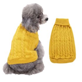 Dog Sweater Warm Pet Sweater Dog Sweaters for Small Dogs Medium Dogs Large Dogs Cute Knitted Classic Clothes Coat for Dog Puppy (Color: Yellow, size: medium)