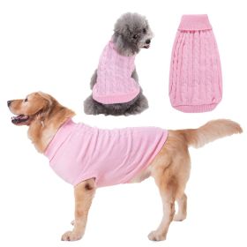 Dog Sweater Warm Pet Sweater Dog Sweaters for Small Dogs Medium Dogs Large Dogs Cute Knitted Classic Clothes Coat for Dog Puppy (Color: Pink, size: 3X-Large)