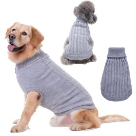 Dog Sweater Warm Pet Sweater Dog Sweaters for Small Dogs Medium Dogs Large Dogs Cute Knitted Classic Clothes Coat for Dog Puppy (Color: Grey, size: 3X-Large)