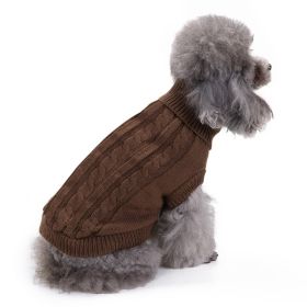 Dog Sweater Warm Pet Sweater Dog Sweaters for Small Dogs Medium Dogs Large Dogs Cute Knitted Classic Clothes Coat for Dog Puppy (Color: Brown, size: small)