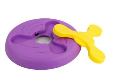 Pet Flying Disc Toy Dog Flying Frisbee Flying Saucer Indestructible Training Toy Interactive Toy Outdoor Activity (Color: PURPLE)