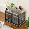 Furniture dog crate sliding iron door dog crate with mat. (Rustic Brown,43.7''W x 30''D x 33.7''H).