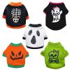 Halloween Pet Dog Holiday Pumpkin Skull Teddy Funny T-Shirt