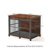 Furniture dog crate sliding iron door dog crate with mat. (Rustic Brown,43.7''W x 30''D x 33.7''H).