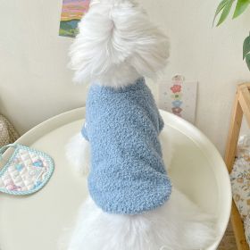 Double-sided Cloud Velvet Thickened Pet Puppy Cat Clothes (Option: Blue-S)