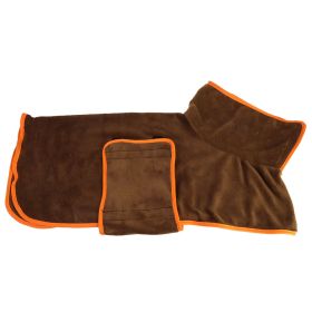 Pet Super Absorbent Quick Drying Fiber Bath Towel (Option: Brown-M)