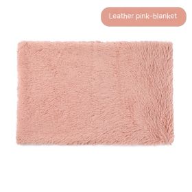 Pet Blanket Dog Bed Cat Winter Thermal Blanket (Option: Leather Pink Blanket-S)