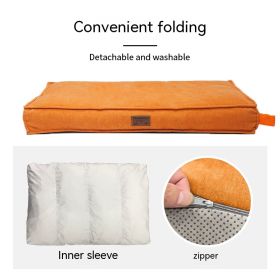 Small And Medium-sized Dogs Bed Removable And Washable Border Shepherd Kennel Four Seasons Universal Sleeping Sofa Pet (Option: L-Orange (washing)